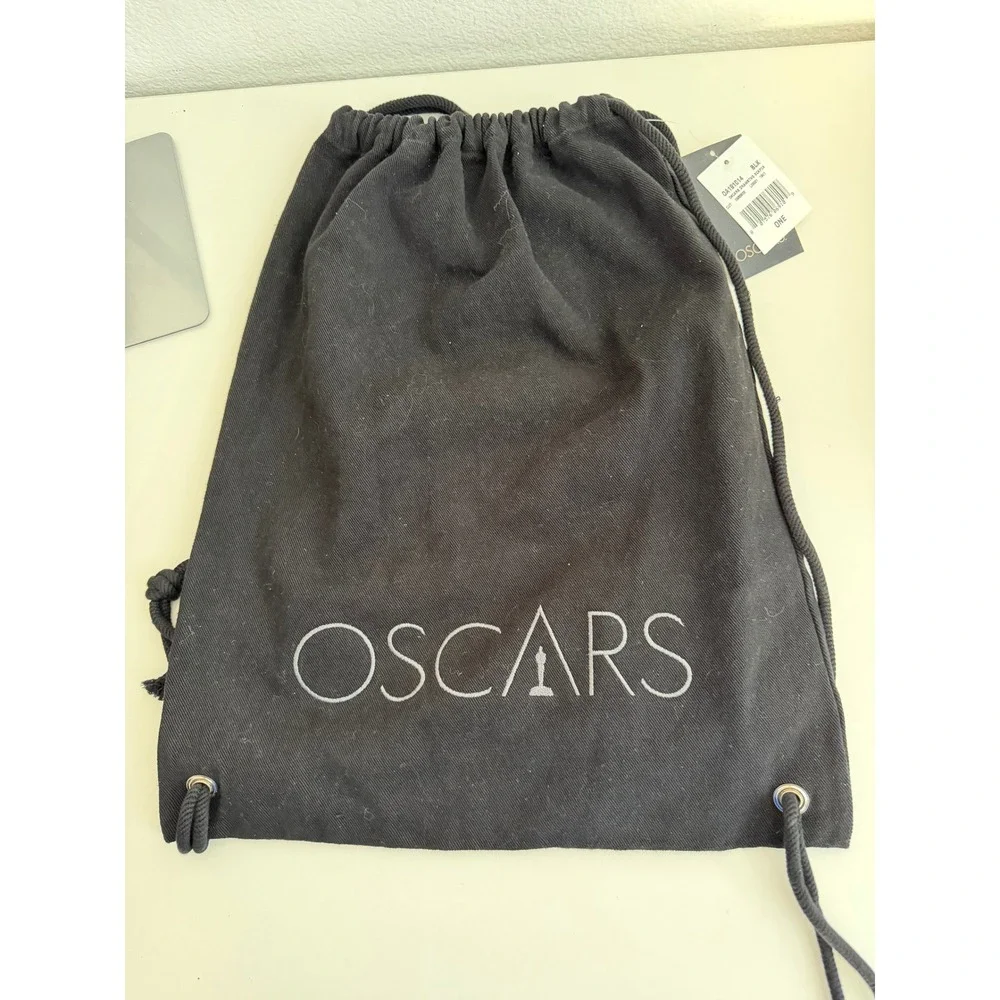 Oscars Academy of Motion Picture Arts and Sciences Drawstring Backpack Black NWT